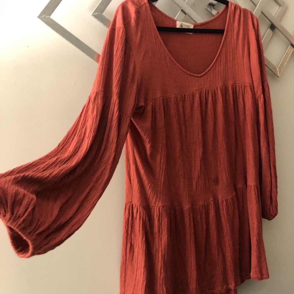 Small boho burnt red dress